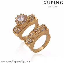 13343-Xuping Old Fashion Style Set Gold Ring para pareja